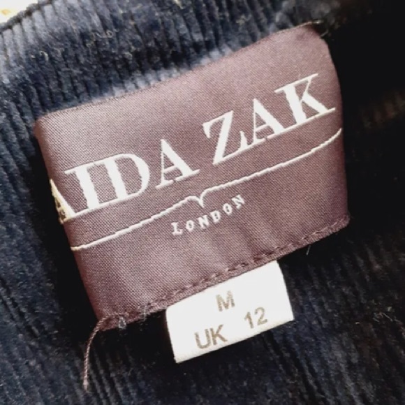 Aida Zak London Women's Modcloth Natalia Navy Blue Corduroy Skirt Size M - Picture 14 of 14